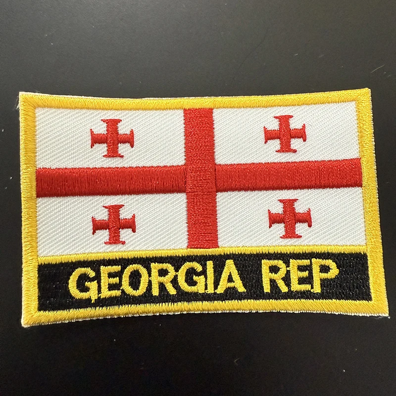 

Georgia Flag Embroidery Patches Iron on Saw on Transfer patches Sewing Applications for Clothes in Home&Garden