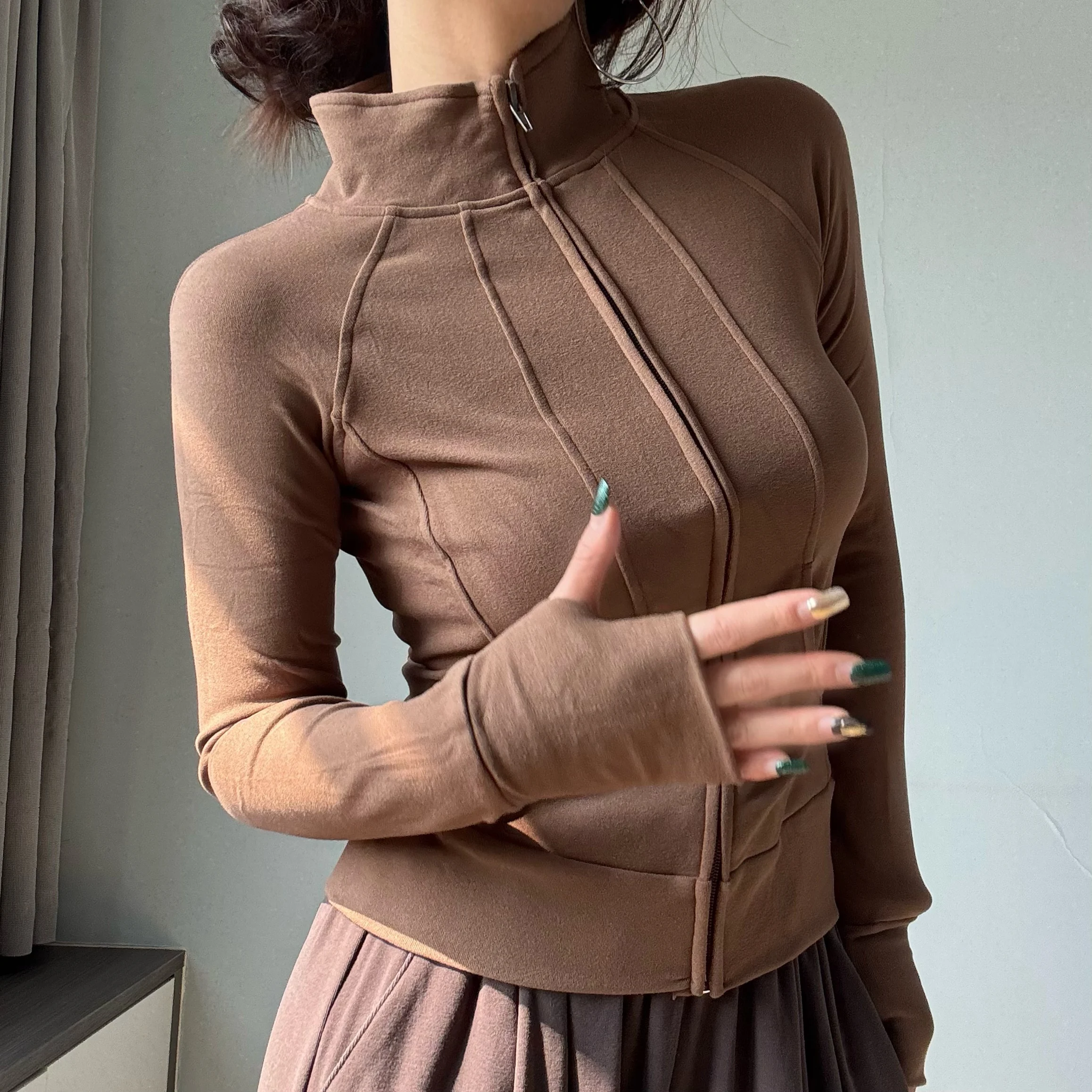 

Sexy Spring and Autumn Solid Tops New Women Long sleeves U-neck Pullover Bottoming Blouses T-shirt