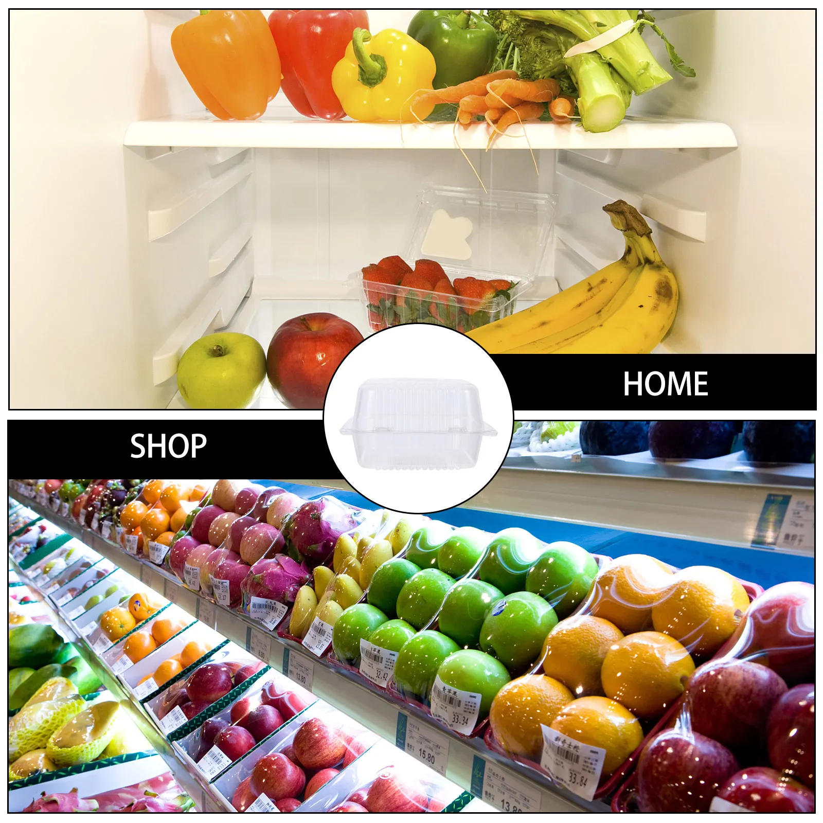 

50 Pcs Transparent Food Containers Plastic Disposable Packing Boxes Crisp Fresh Clamshell Cake Container for Wedding Birthday