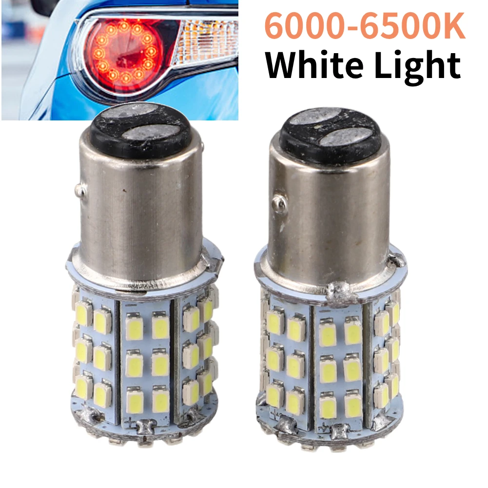 2PCS Small LED Bulbs ForSMD 1206 BAY15D 64SMD LED 1157 Dual Filament Brake Stop Tail Light Bulb Globe 12V Turn Signal Light