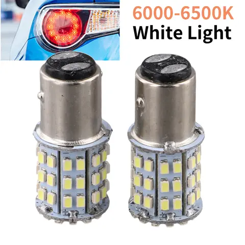 2PCS Small LED Bulbs ForSMD 1206 BAY15D 64SMD LED 1157 Dual Filament Brake Stop Tail Light Bulb Globe 12V Turn Signal Light