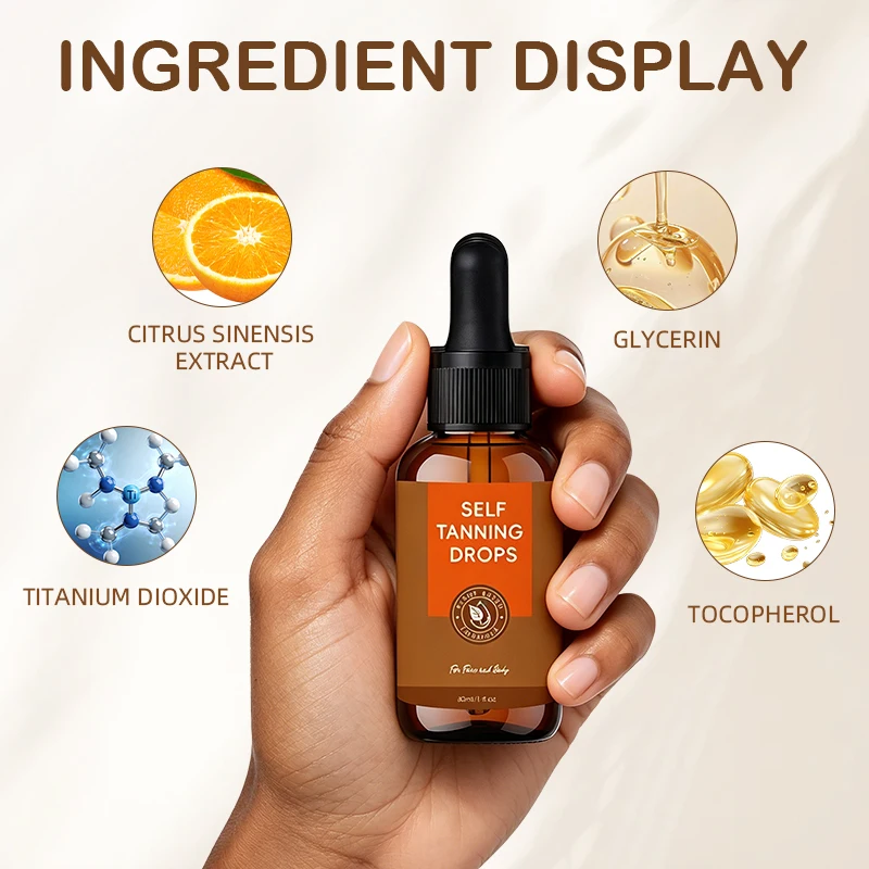 YUVK-Self Tanning Drops-Natural Sun-Kissed Glow-For Face & Body-30ml