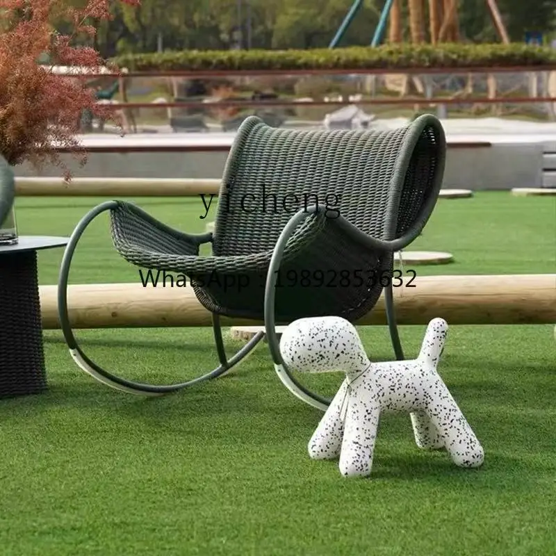 J-3  Balcony Leisure Rattan Chair Garden Outdoor Sofa Dining Table and Chair Combination Rocking Chair Coffee  decoration