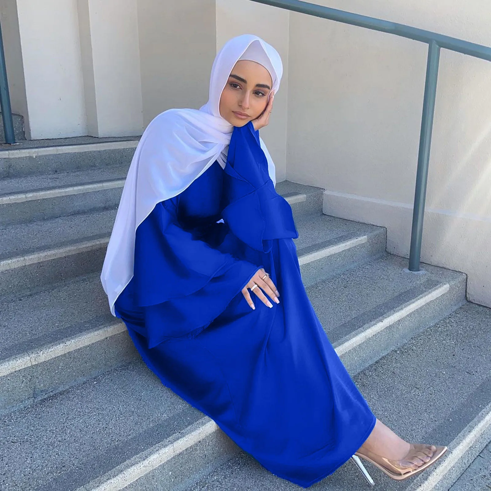 Ramadan Eid Dubai Abaya turchia donne Musulmane seta liscia Hijab vestito Musulmane caftano Robe abbigliamento islamico Abayas Djellaba 2023