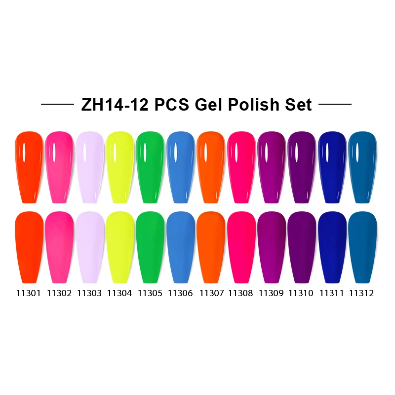 NAILCO 12pcs/Set Gel Nail Polish 15ml LED Gellak Soak Off UV Gel Varnish Red Color Glitter Nail Gel Polish DIY Nail Art Lacquer