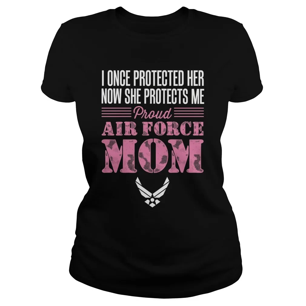 

Proud Air Force Mom Military Army Naval Women's T-Shirt Gift for Mother From Daughter