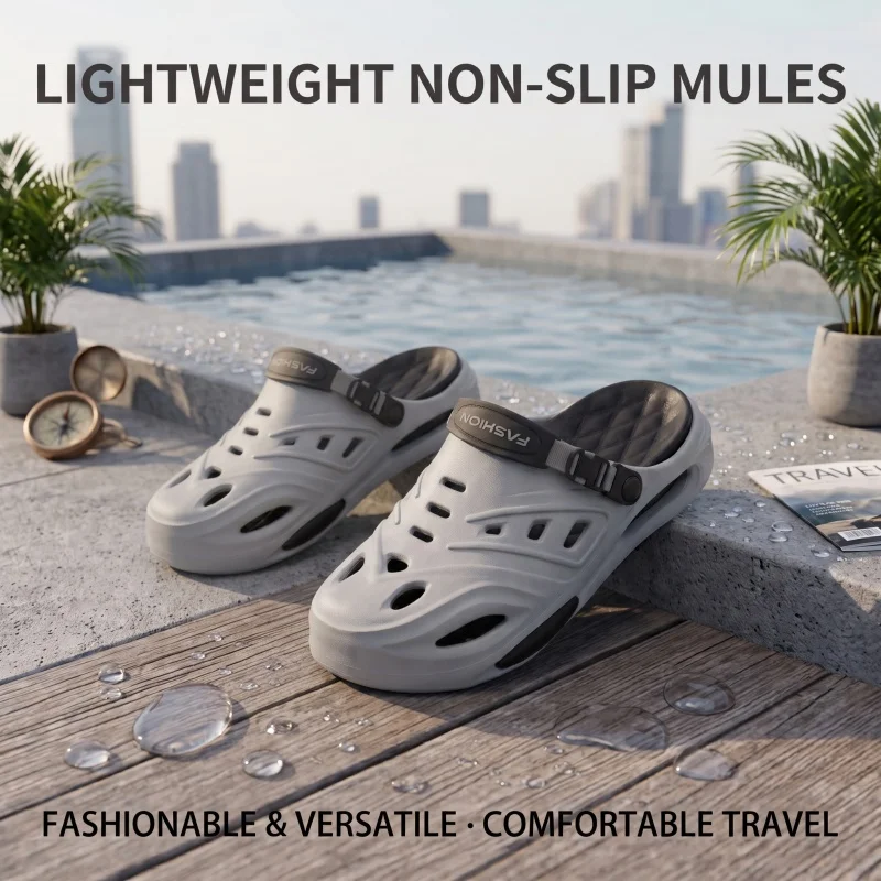 Men's Perforated Arch-Support Sandals for Summer Outdoor Activities, Comfortable Casual Slides for Everyday Wear image 5