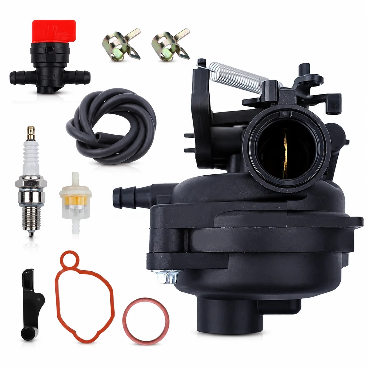 Carburetor Tune Up Kit with Spark Plug Fuel Filter Line Valve Clamps For Briggs Stratton 550EX 625EX 675EX 09P702 Engine Parts