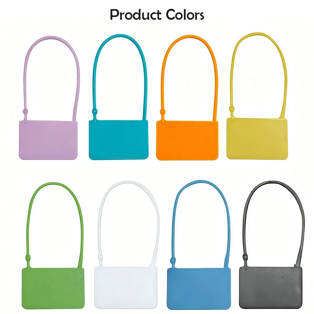 100 Stück Individuelle Kunststoff-Hängeetiketten für Kleidung, Taschen, Weiß, mit Sicherheitsschloss, Logo, Geschenk- und Reiseetiketten, 165 mm/6,5 Zoll – Detail 5