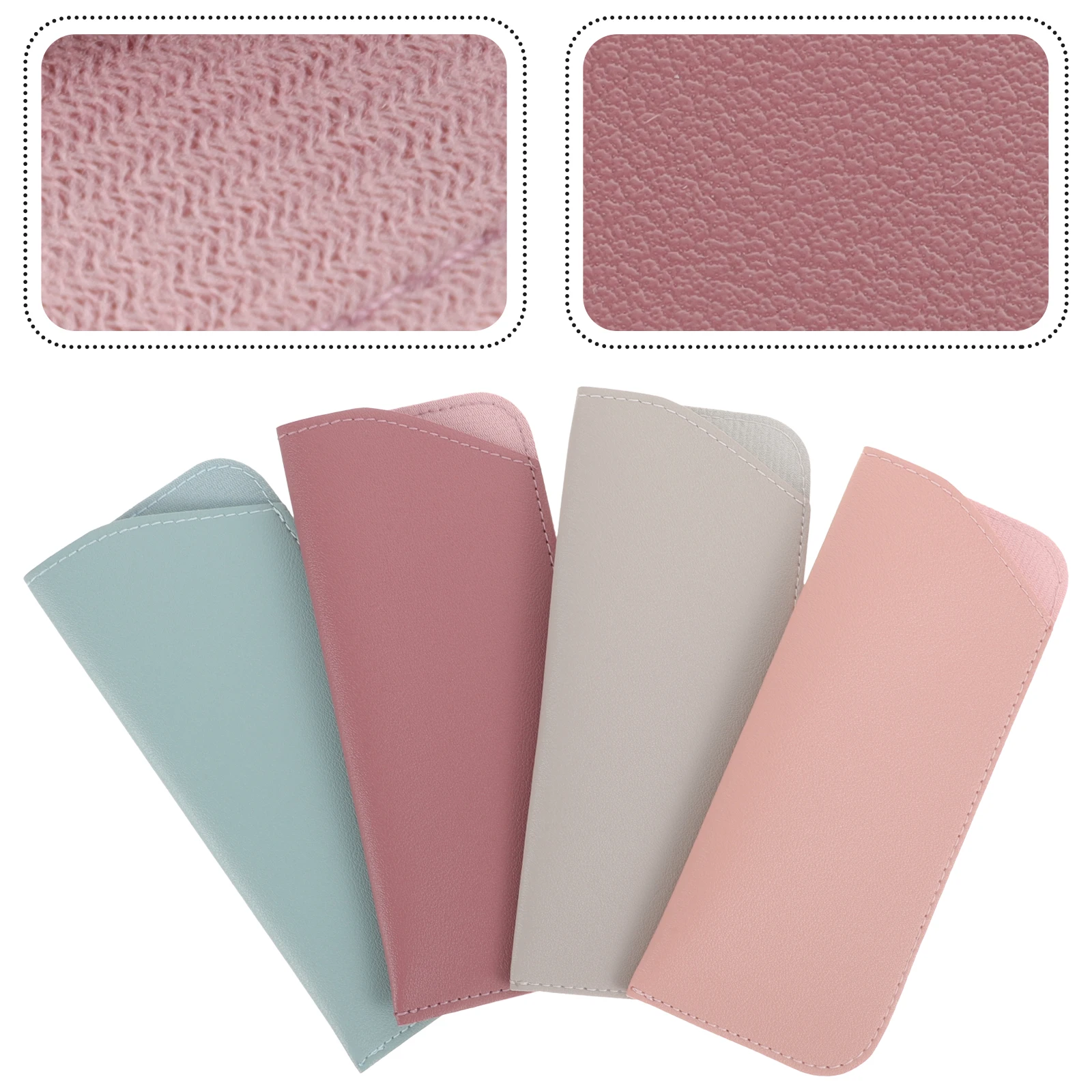 

4pcs Soft Eyeglasses Cases Pu Bag Sunglasses Pouch Storage Bag Travel Holder Scratch Resistant Eyewear Sleeve For
