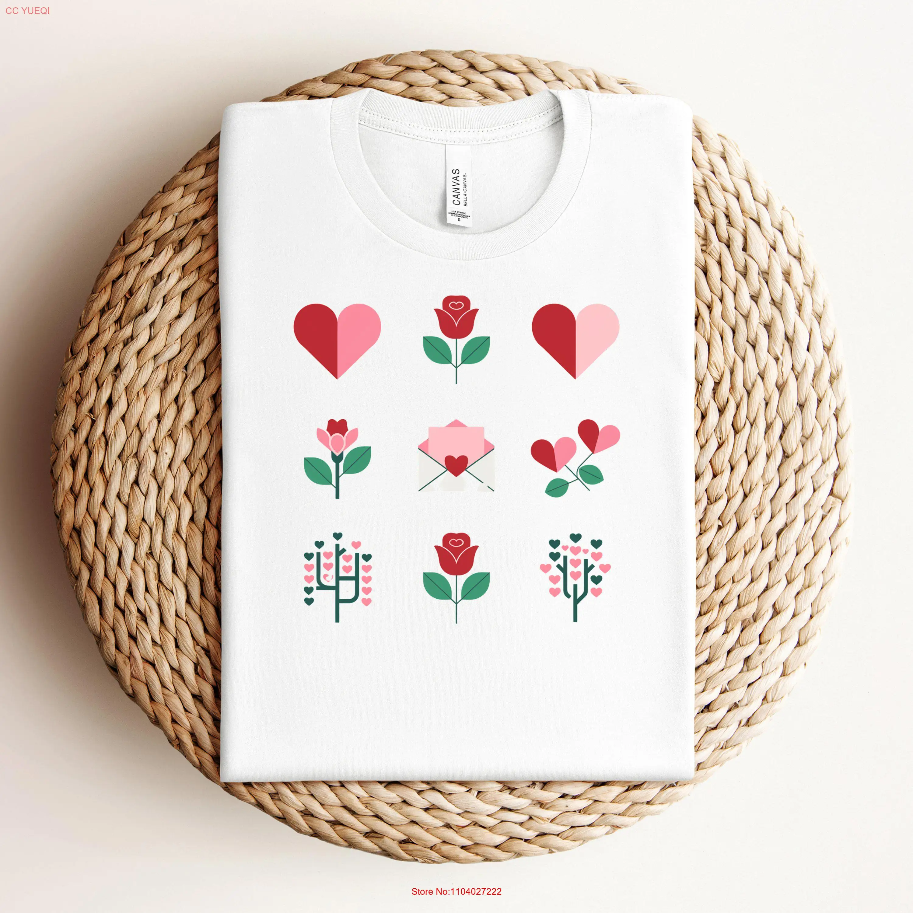 

Cute Day T Shirt time Floral Coquette Style Romantic Hearts and Flowers Valentine for her SpringMug Set