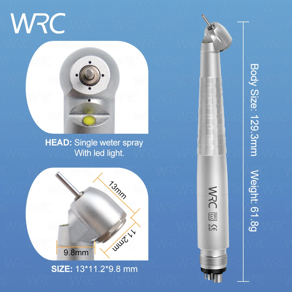 Dental E-generator Integrated 45 Degree LED High Speed Handpiece Single point water spraying Push Button Turbine 2/4Holes