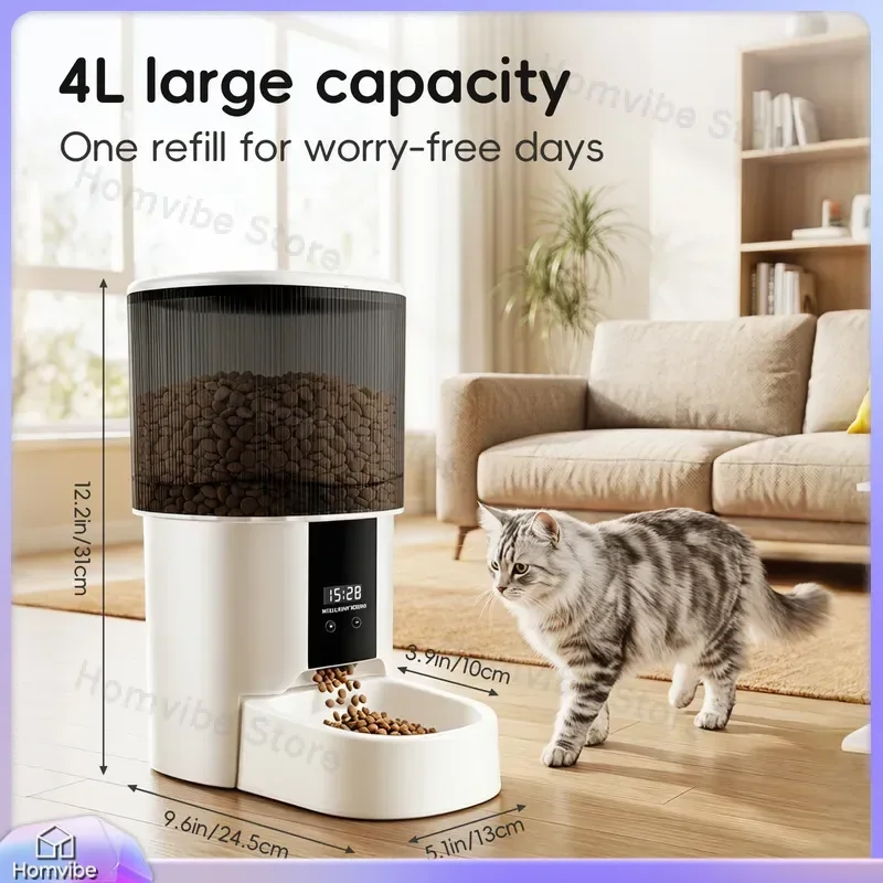 for Pet Mobile Phone Remote Timed Feeder with Camera Smart Automatic Cat Dog Food Dispenser WiFi App Control Voice Record
