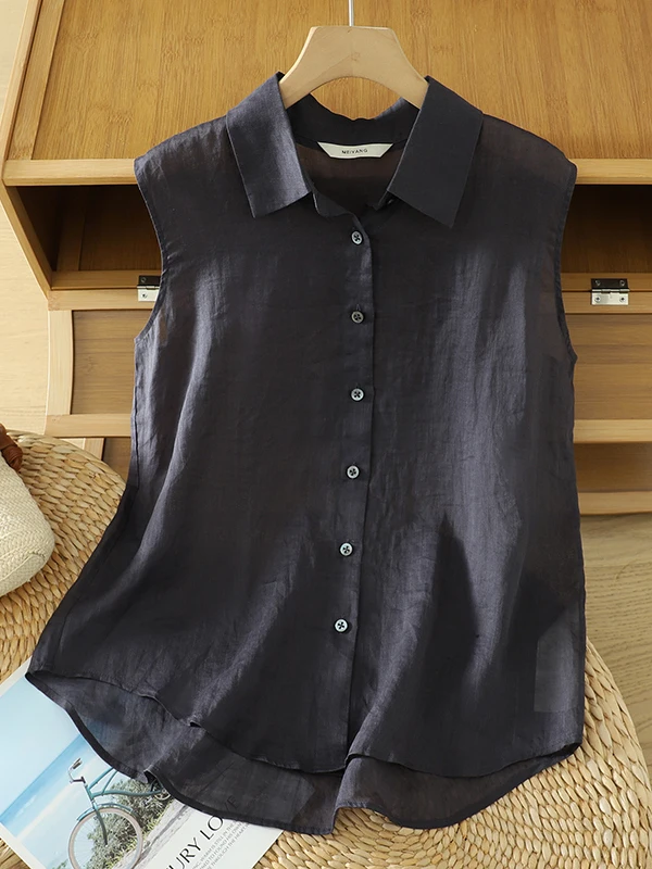 

Легкий летний шелковый женский жилет на пуговицах, свободного кроя, больших размеров, для повседневной носки