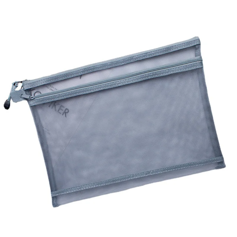 Double Mesh Information Bag Multifunctional Puzzle Storage Zipper Student Test Paper File Document Bag