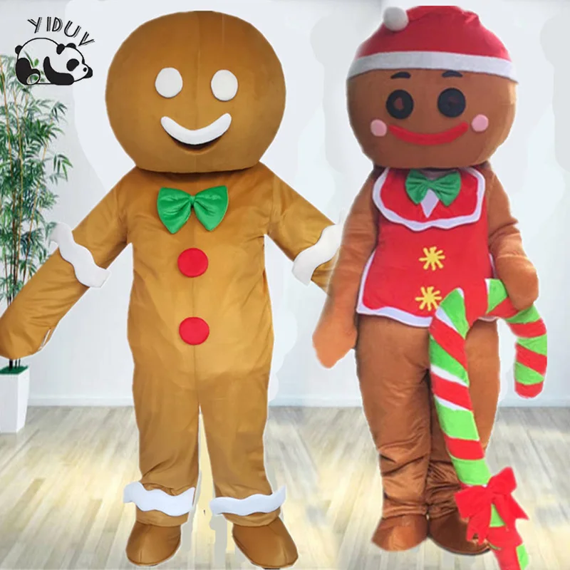 Gingerbread Man Mascot Costume Christmas Cosplay Doll Clothing Adult Cartoon Character Role Playing Clothes Halloween Promotion