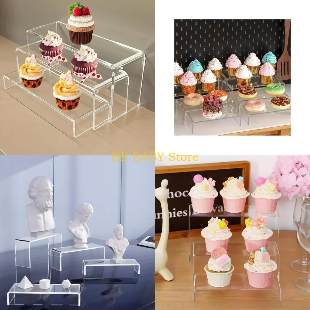 

E28F 5Pcs Acrylic Display Stands Risers for Organizing Collectibles and Figures Toy