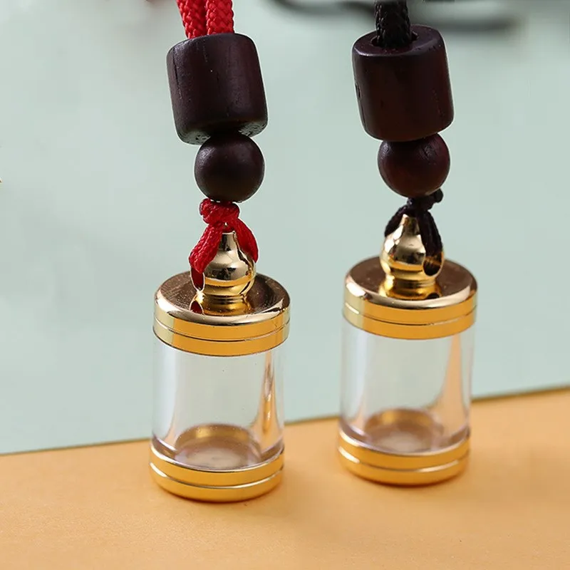 Clear Glass Vial Necklace Openable Screw Cap For Ash Sand Steel Chain Wishing Bottle Pendant Perfume Jars Necklace Lucky Charm