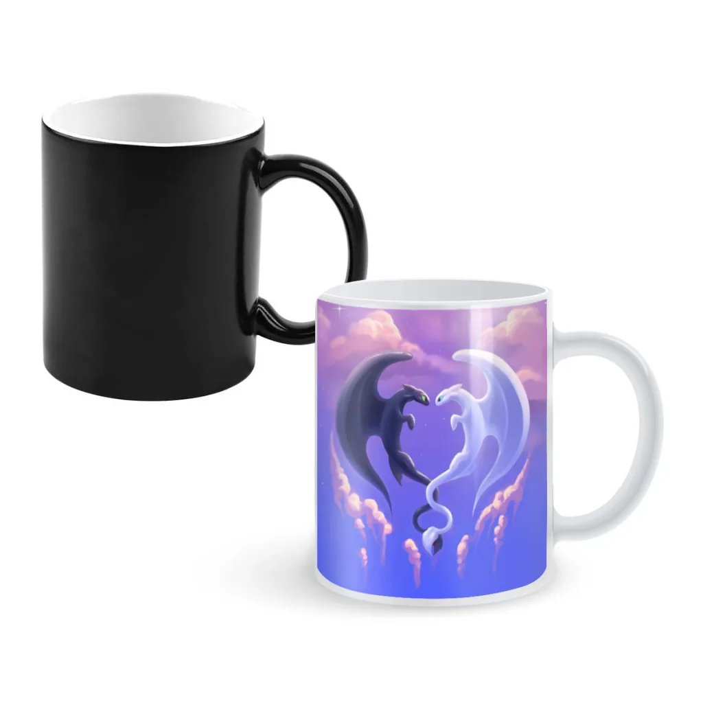 

How-to-Train-Your-Dragon Tea Coffee Mugs Thermal Color-changing Cups 11OZ Ceramic Milk Cup Birthday gift