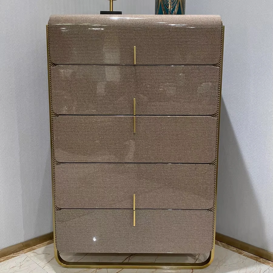 خزانة تخزين فاخرة مطلية بخمسة أدراج وخزانة غرفة نوم بخمسة أدراج #2