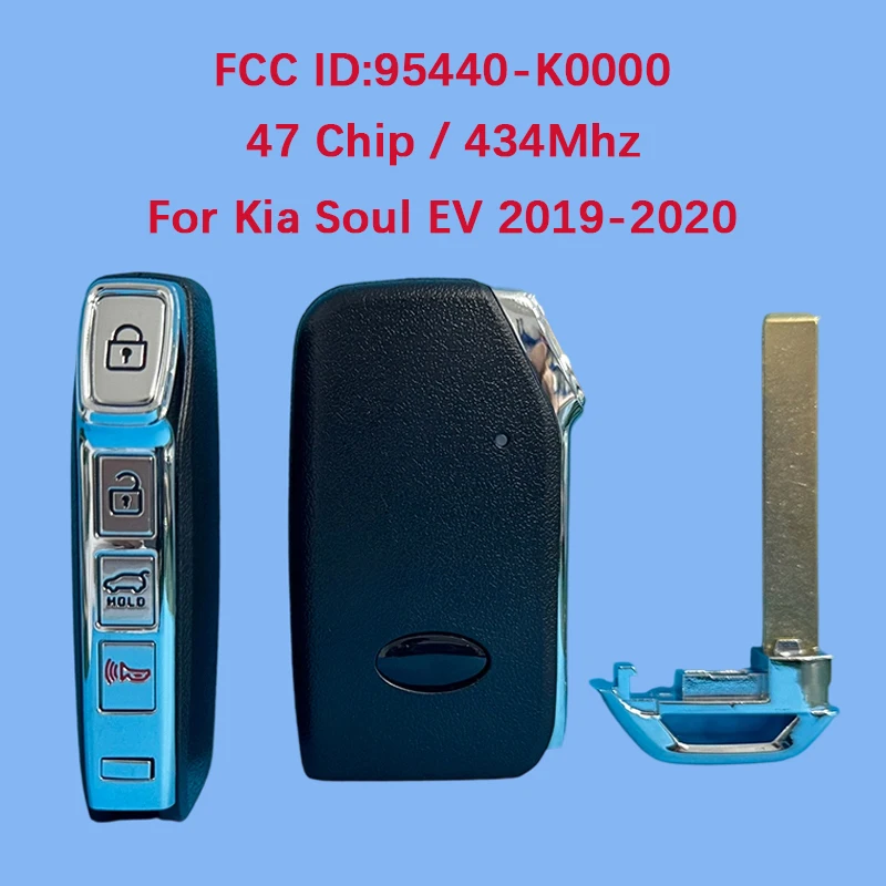 

CN051162 Послепродажный 4-кнопочный бесключевой пульт дистанционного управления 95440-K0000 Смарт-брелок 433 МГц 4A Чип FCC SY5SKFGE04 для KIA Soul EV 2019-2020 гг.