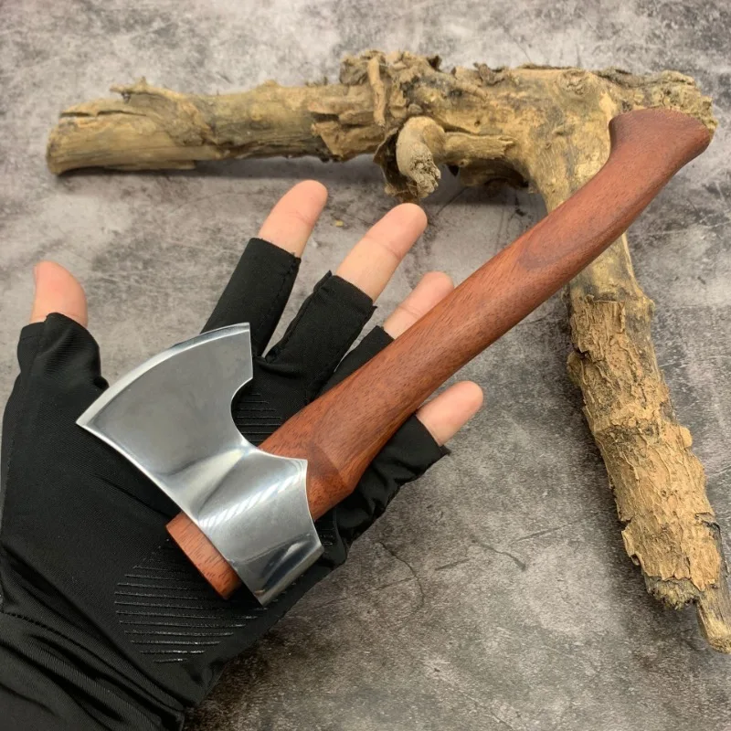 

Outdoor Multi-function Axe Camping Woodworking Cut Down Trees Chopping Axe Wood Handle Leather Sheath High Hardness Hand Tools