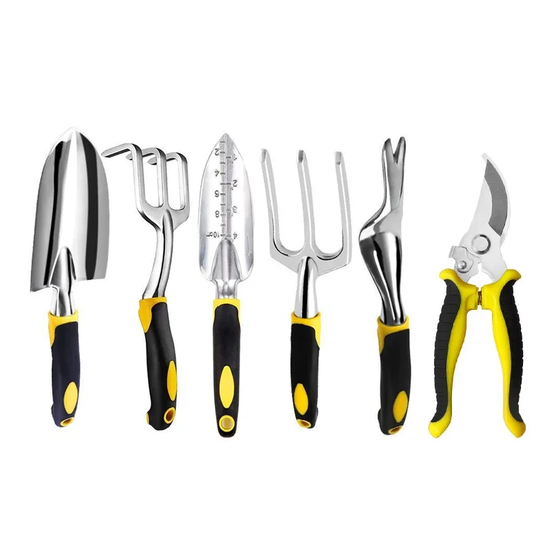 

Garden Tool Cast Aluminum Outdoor Gardening Work Hand Tools Planting Flowers and Shoveling Soil Including Trowel Rake Fork Root