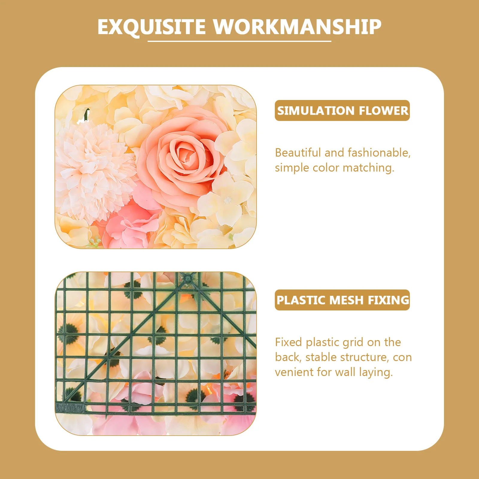 

Artificial Rose Flower Wall Decorative Simulation Blossom Background Wedding Photo Backdrop Indoor Party Decoration