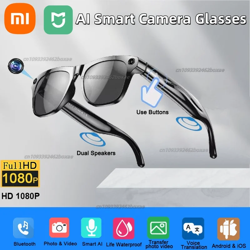 

Xiaomi MIJIA 1080p HD AI Smart Glasses GPT 100MP Camera Bluetooth Call video Translation Voice Assistant Control Smart Glasses