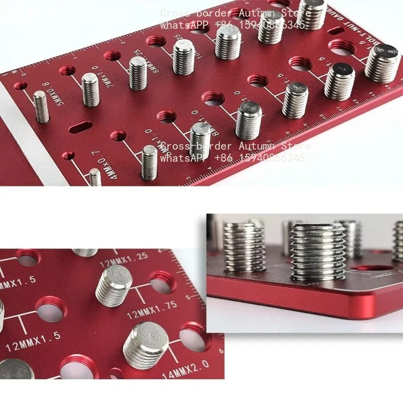 Screw Thread Gauge Metric & Imperial Nut Bolt Thread Checker Gauge Measuring Caliper Inspection Tool For Size Identification