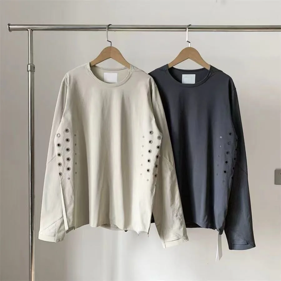 Loose Long Sleeve T-Shirt GD 0 Series Underarm Hole Design High Elasticity Functional Fabric round Neck Unisex Couple Wear