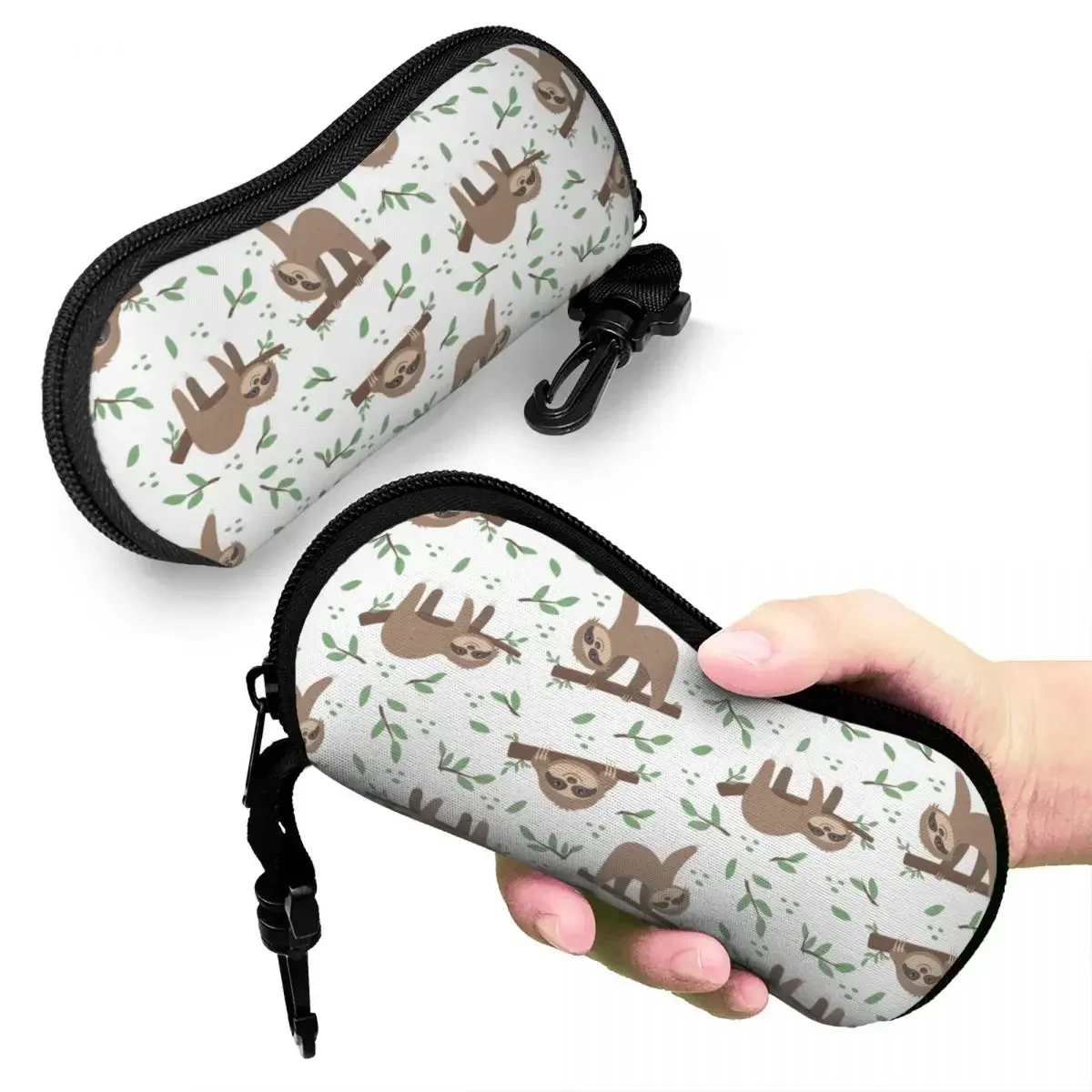 

Cute Sloth Pattern Sunglasses Soft Case Neoprene Zipper Kawaii Shell Eyeglass Case Custom Protective Box For Glasses