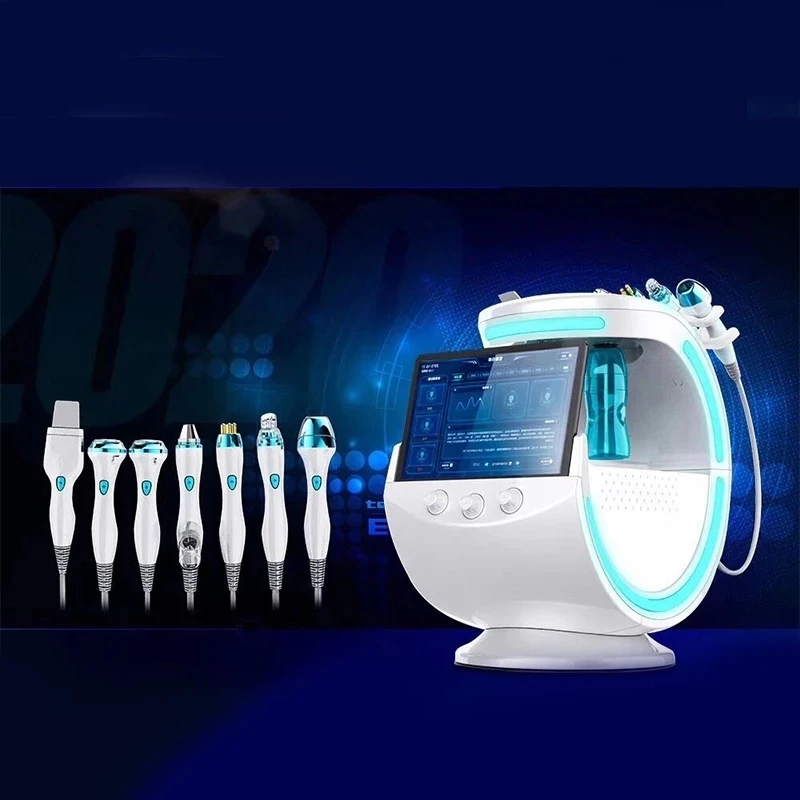 Newest Hydro Dermabrasion 7 in 1 Smart Ice Blue Skin Management System Multifunction Facial Beauty Machine For Deep Cleaning