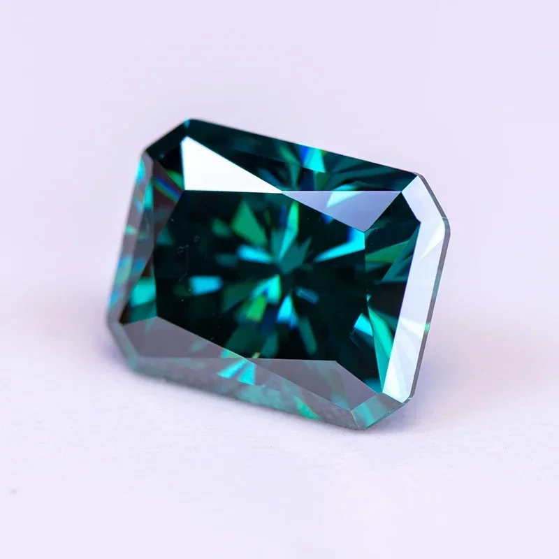 Im Labor hergestellter smaragdgrüner Moissanit mit strahlendem Schliff im Großhandel – Primärfarbe, zertifiziert für DIY-Schmuck – Detail 6