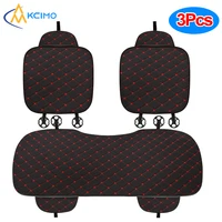 Kcimo-Juego de fundas de asiento de coche de algodón y lino, funda Universal para asiento de coche, cojín, Protector de asiento de coche, accesorios interiores, 3 uds.