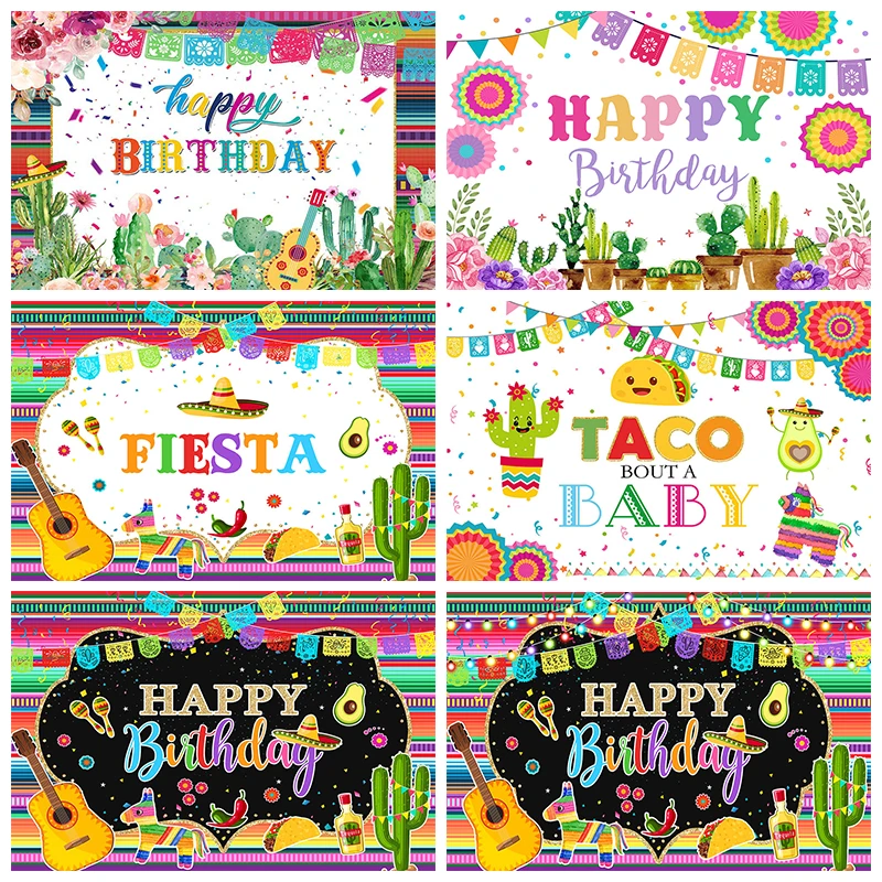 Mocsicka  Photography Backgrounds Mexican Fiesta Holiday Party Posters Tacao Food Birthday Decoration Studio Photo Props