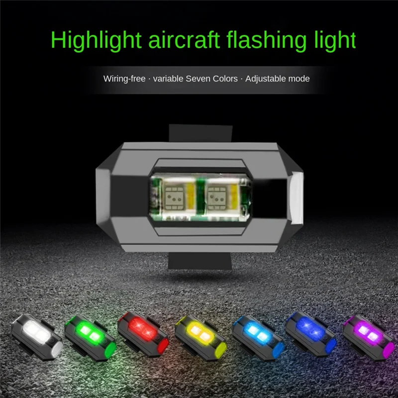 4 Pcs 7 Colors Drone Strobe Light USB LED Anti-Collision Bike Tail Drone Night Fly Mini Signal Flashing Warning Light