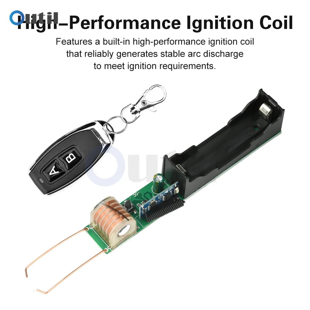 Modul Pengapian Jarak Jauh Generator Tegangan Tinggi dengan Kontrol Nirkabel 50M Konverter Peningkat Pelepasan Busur Stabil Output 15KV