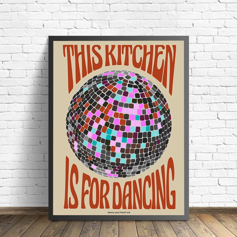 

Retro Disco Minimalist Poster Quote Arts Ballroom Dance Canvas Painting Wall Art Prints Picture Kitchen Bar Home Room Decor Gift