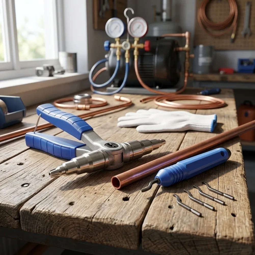For Refrigeration System Maintenance Tool Manual Tube Expander with Edge Trimming Capability for Copper Tubing Work