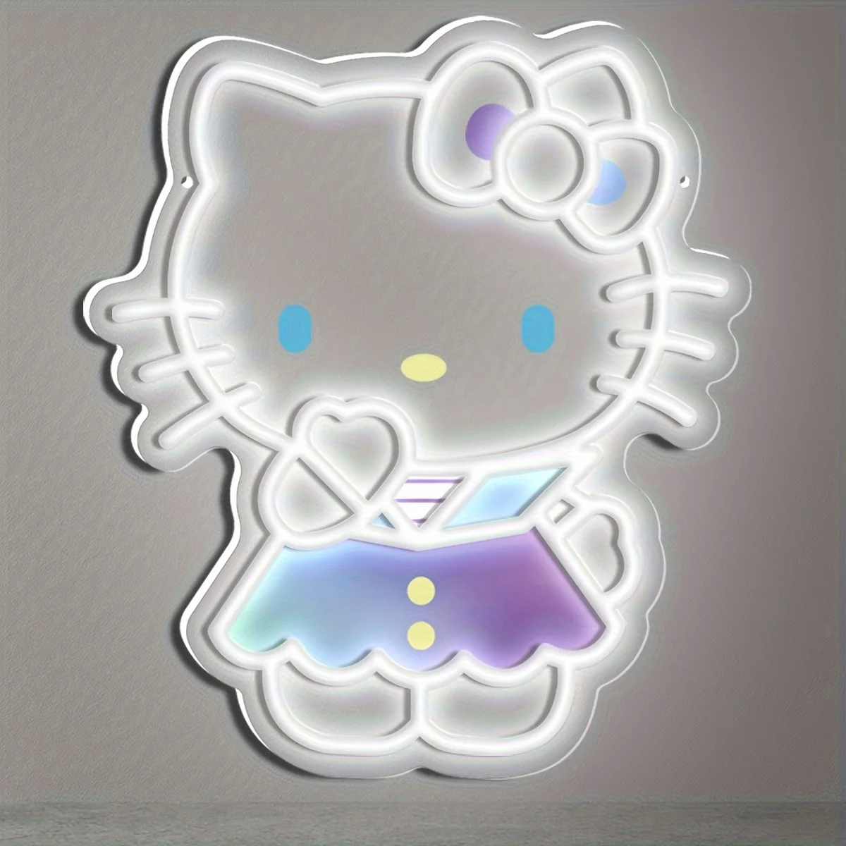 Sanrio Hello Kitty Neon Sign Multicolor Led Wall Decor Usb Powered Light For Bedroom Game Room Wall Decor Gifts For Anime Fans