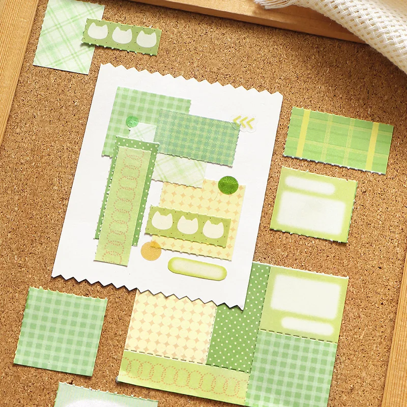 50sheets Candy Magic House Series Kawaii Ins Creative Grid Pattern Patchwork Message Memo DIY Scrapbooking Material Craft Paper