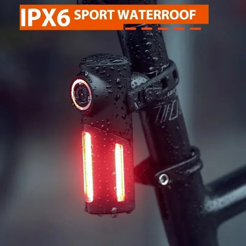 Bicycle Tail Light Can 1080P HD Camera Car Recorder IPX6 Waterproof Tail Light Bike Warning Tail Light