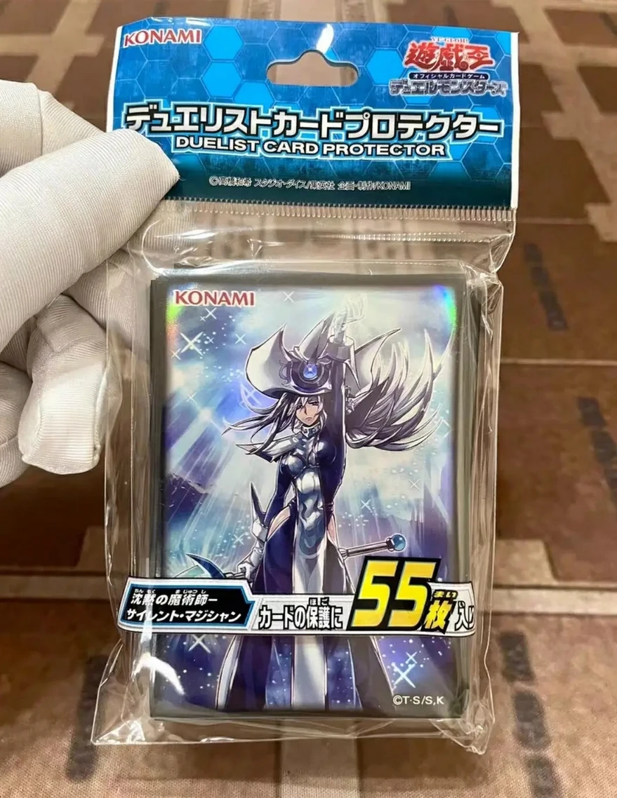 55Pcs Yugioh KONAMI Duel Monsters Silent Magician Collection manicotti protettivi per carte Duelist sigillati ufficiali