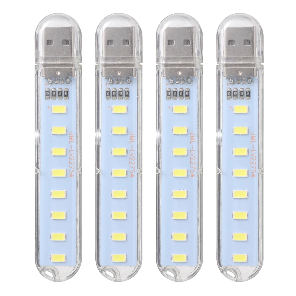 

4 Pcs USB Night Light Small Desk Lamp LED Office Reading Light Decorative Home Plastic Lamps Stable Lighting Angle Environmental