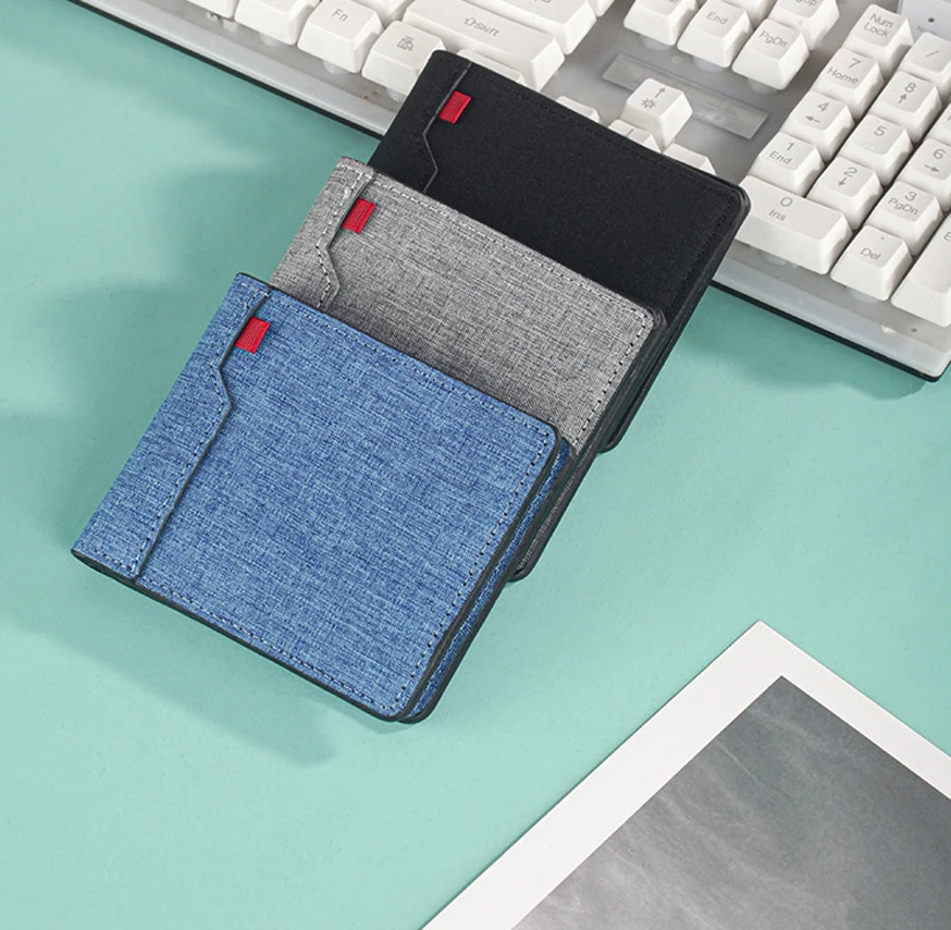 

2025 Canvas Men'S Business Wallet Card Holder Classic Portable coin Storage Leisure Ultra-light waterproof ticket holder