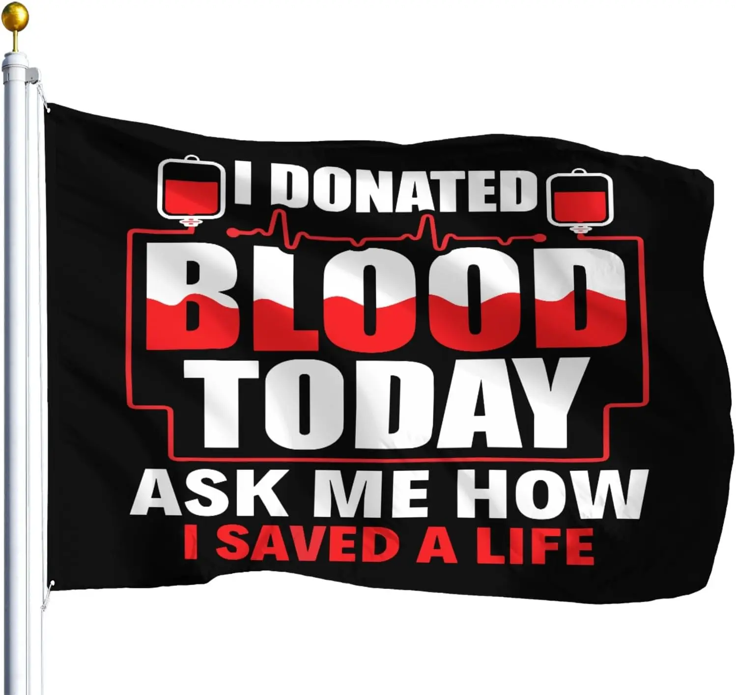 Flagicts 100% Polyester I Donated Blood Today
