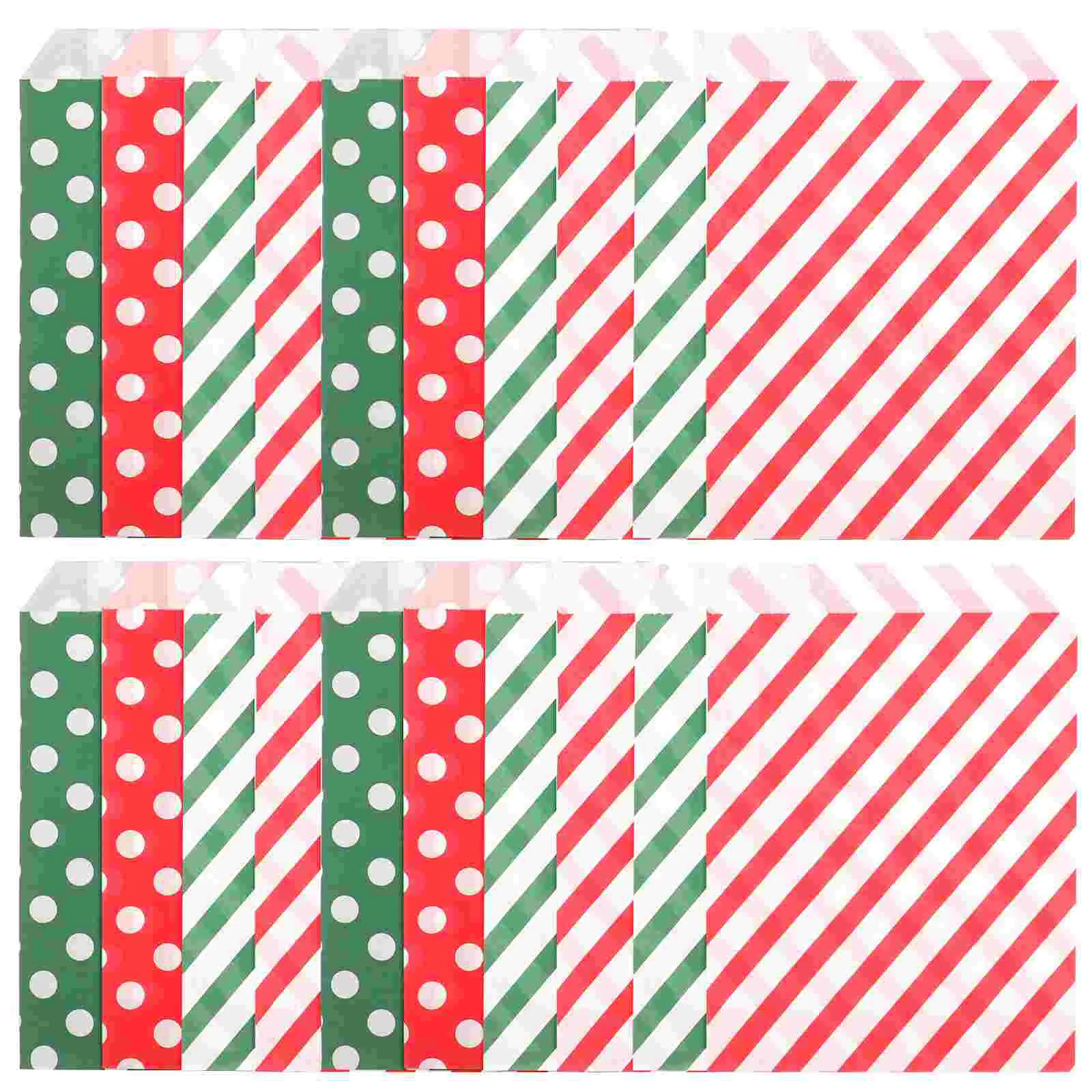 24 Pcs Decorate Christmas Candy Bag Gift Set of Man Boxes Cookie Baggies Paper Presents Wrapping Bags