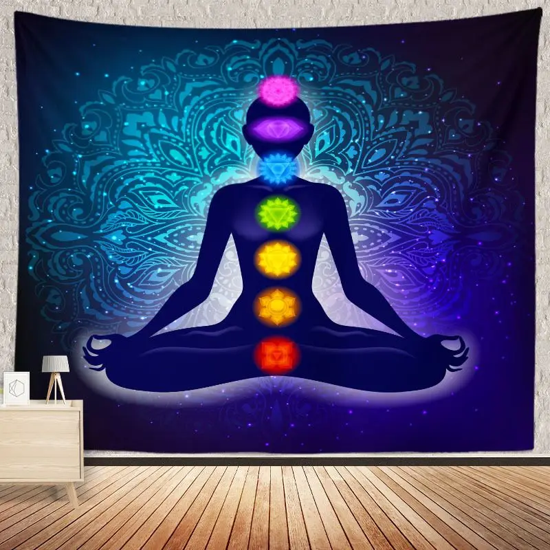 Chakra Meditation Tapestry Buddha Mandala Wall Hanging For Bedroom Living Room Spiritual Zen Background Home Decor