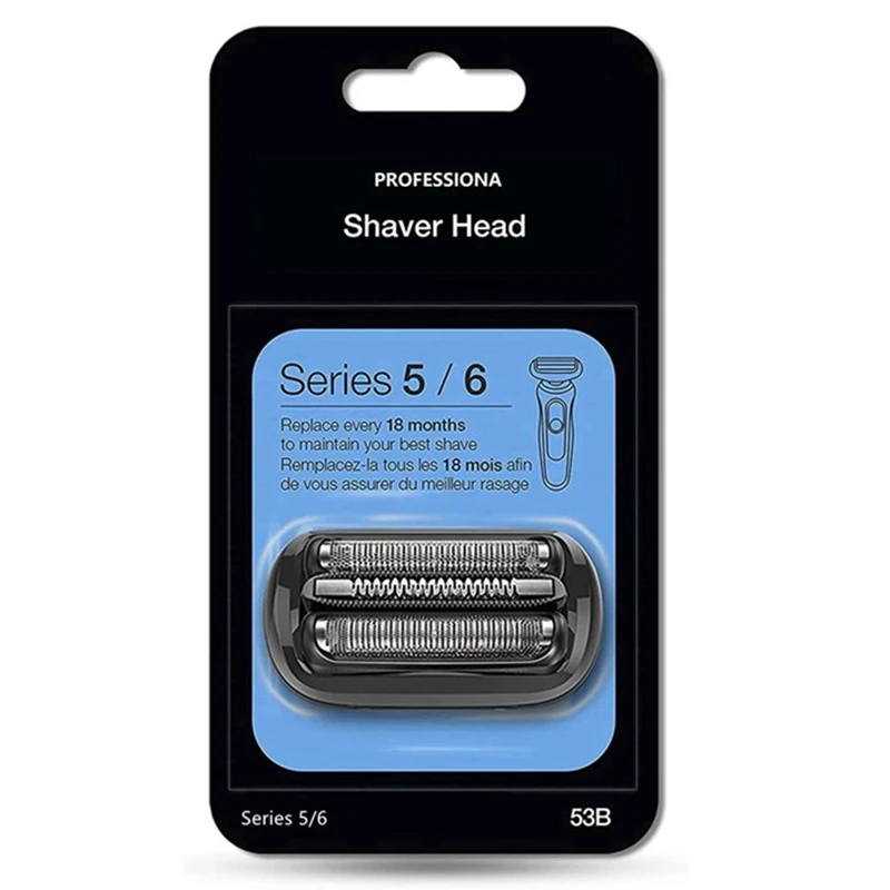 53B Replacement Head Compatible with Braun Series 5/6 Electric Shaver Razor 5018s, 5020s, 5031s, 5050cs, 6020s, 6072cc,Black